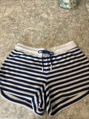 Striped Navy and White Women's Lounge Shorts